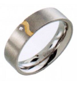 Boccia ring 0147-0455  bicolour met briljant 0,005 - 3190469