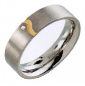Boccia ring 0147-0455  bicolour met briljant 0,005 - 3190469