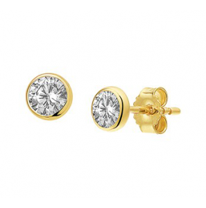 Goud oorknop zirkonia 5 mm - 3190601