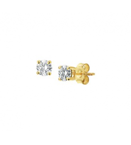 Goud oorknop 4p zirkonia 4 mm - 3190602