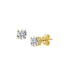 Goud oorknop 4p zirkonia 5 mm - 3190603