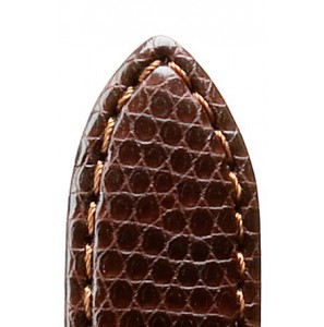 Di-modell leren band briljant 19 mm donkerbruin met modieuze hagedis print, genaaid - 3190737