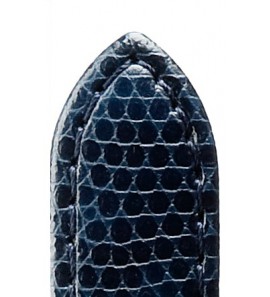 Di-modell leren band brillant 14 mm donker blauw met modieuze hagedis print - 3190682