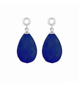 MY iMenso pair of pandent for creoli Cat&#39;s Eye "ocean blue" feceted (glass comp.) - 3190914
