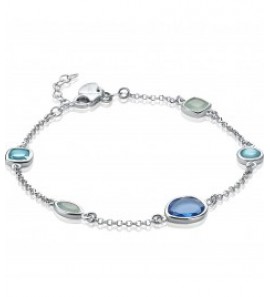 ZINZI  zlv. armband met blauwe tinten stenen - 3190944