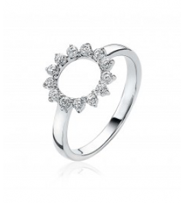 ZINZI  zlv. ring open zonnetje zirconia's mt. 56 - 3190960