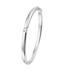 Zilver RH slavenband VK buis met zirkonia schanier 4 x 60 mm - 3190862