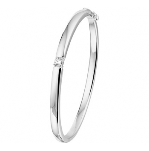 Zilver RH slavenband VK buis met zirkonia schanier 4 x 60 mm - 3190862