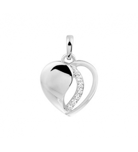 Zilveren hanger RH hart met zirkonia - 3191260