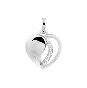 Zilveren hanger RH hart met zirkonia - 3191260