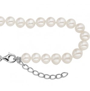 Parelarmband met zilveren sluiting 18+3 cm 6.5mm - 3191235