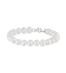 Parelarmband met zilveren sluiting 18+3 cm 7.5mm - 3191236