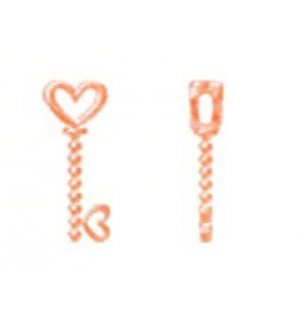 Imotional hanger geel verguld sleutel hart open - 3191245