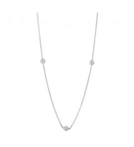 Zilver RH jasseron collier 1,4 mm met 7 bolletjes 5 mm 80 cm - 3190988