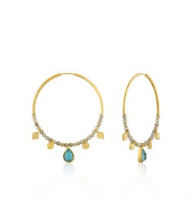 Ania Haie Turquoise Labradorite Hoop Earrings - 3191102