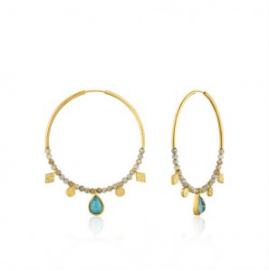 Ania Haie Turquoise Labradorite Hoop Earrings - 3191102