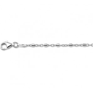 Zilver RH enkelbandje anker met buisjes 24-26 cm - 3191228
