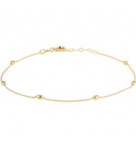 Zilver enkelbandje goldplate bolletjes 1,0 mm 24 + 2 cm - 3191317