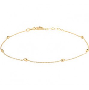 Zilver enkelbandje goldplate bolletjes 1,0 mm 24 + 2 cm - 3191317