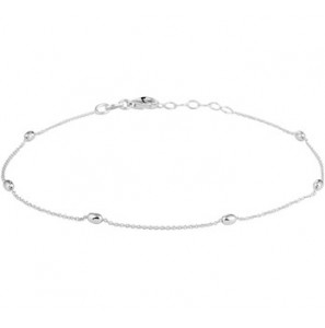 Zilver enkelbandje bolletjes 1,0 mm 24 + 2 cm - 3191326