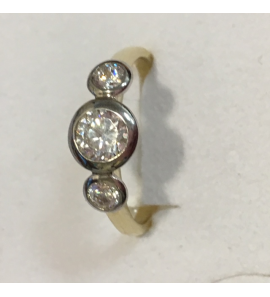 Goud dames ring fantasie met zirkonia's mt. 17ƒ? - 3191378