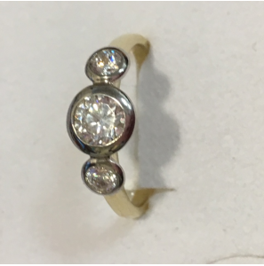 Goud dames ring fantasie met zirkonia's mt. 17ƒ? - 3191378