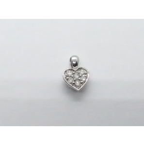 Goud wit hanger hart met diam/bril 0.10 crt. - 3191383