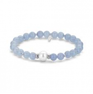 MY iMenso "pastel milky blue" bracelet 17 cm (925/rhod dyed-jade) - 3191154