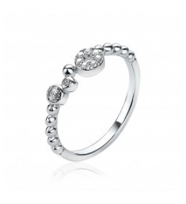 ZINZI  zlv. ring bolletjes en rondjes zirc. mt. 56 - 3191189