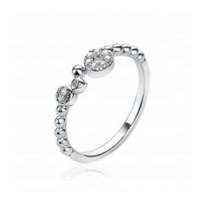 ZINZI  zlv. ring bolletjes en rondjes zirc. mt. 56 - 3191189