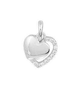 Zilveren hanger RH hart met zirkonia - 3191259