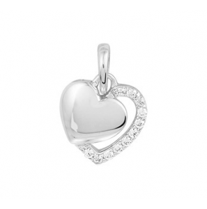 Zilveren hanger RH hart met zirkonia - 3191259