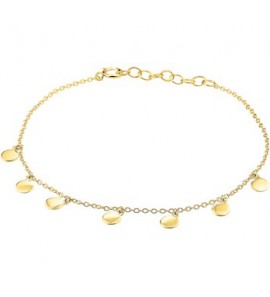 Zilver enkelbandje goldplate rondjes 1,2 mm 24 + 2 cm - 3191320