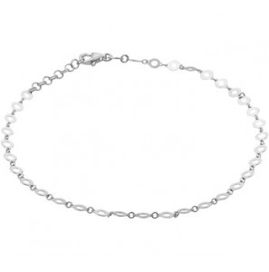 Zilver enkelbandje plaatjes open 4 mm 24 + 2 cm - 3191331