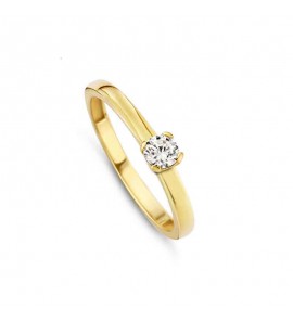 MY iMenso Gold ring Solitario zirkonia 14K geel mt. 56 - 3191742