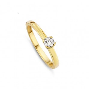 MY iMenso Gold ring Solitario zirkonia 14K geel mt. 56 - 3191742