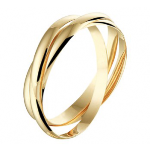 Goud dames ring 3 in elkaar 1.9 mm per ring mt. 17.5 - 3191750
