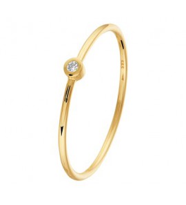 Goud dames ring solitair met 0.015 crt. P1 mt. 17 - 3191752