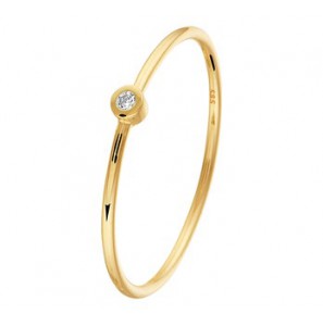 Goud dames ring solitair met 0.015 crt. P1 mt. 17 - 3191752
