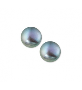 Zilver RH oorknop zoetwaterparel lichtgrijs 8 mm - 3191707