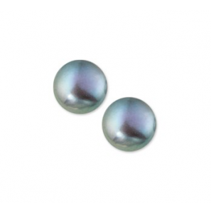 Zilver RH oorknop zoetwaterparel lichtgrijs 8 mm - 3191707