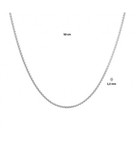 Zilver RH collier venetiaans rond 1.2 mm 50 cm - 3191877