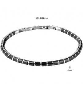 Staal armband 4 mm 19,5 - 21 - 22,5 cm - 3191861