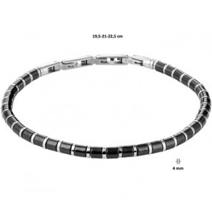 Staal armband 4 mm 19,5 - 21 - 22,5 cm - 3191861
