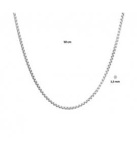 Zilver RH collier venetiaans rond 1.6 mm 50 cm - 3191879