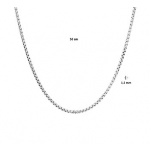 Zilver RH collier venetiaans rond 1.6 mm 50 cm - 3191879