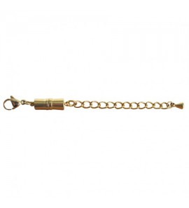 Zilver verguld magneet sluiting met cart.haak en verlengketting  9 cm - 3192016