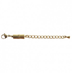 Zilver verguld magneet sluiting met cart.haak en verlengketting  9 cm - 3192016