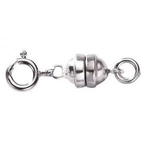 Zilver magneet sluiting 6.5 mm met veerring - 3192017