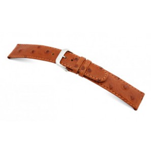 Happel Lederband Dundee 12 mm cognac met Struisvogel print - 3192006